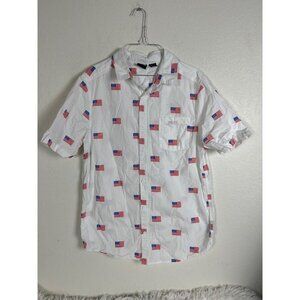 Mad Engine Mens American Flag button down shirt M Patriotic USA